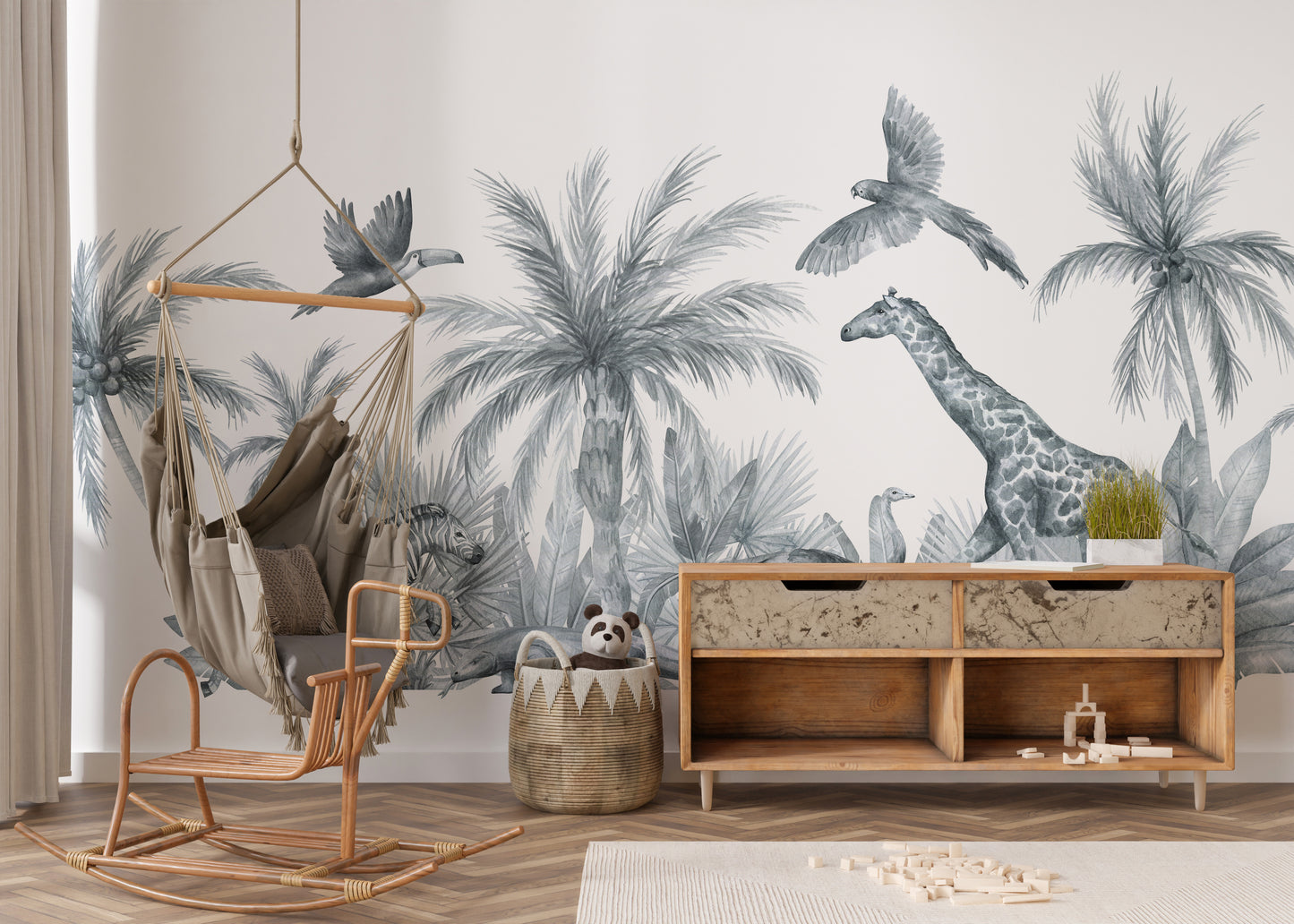 Safari Animals Sketch Wallpaper Mural for nature lovers