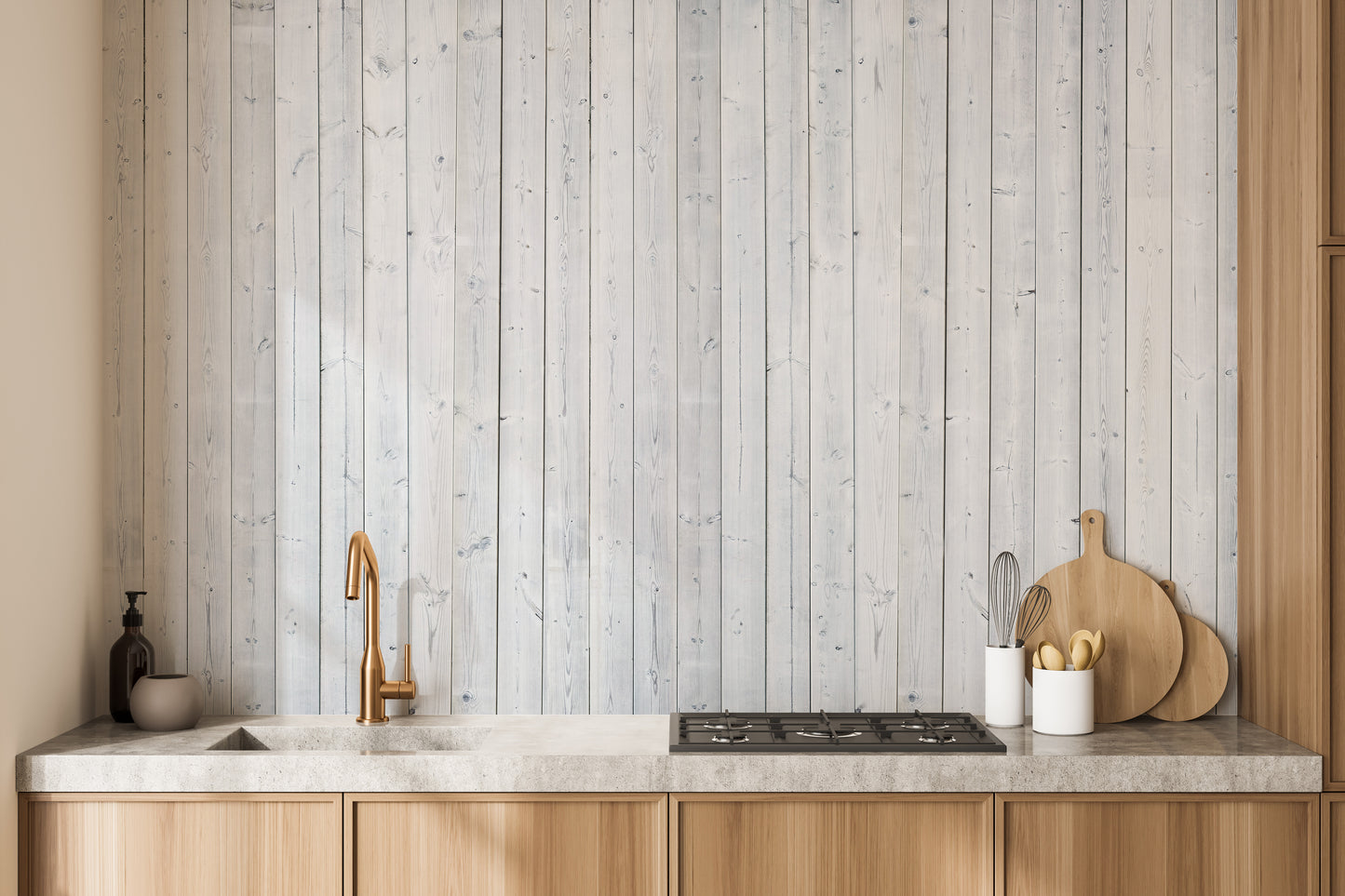 Authentic Wood Plank Wall Mural for a cozy feel