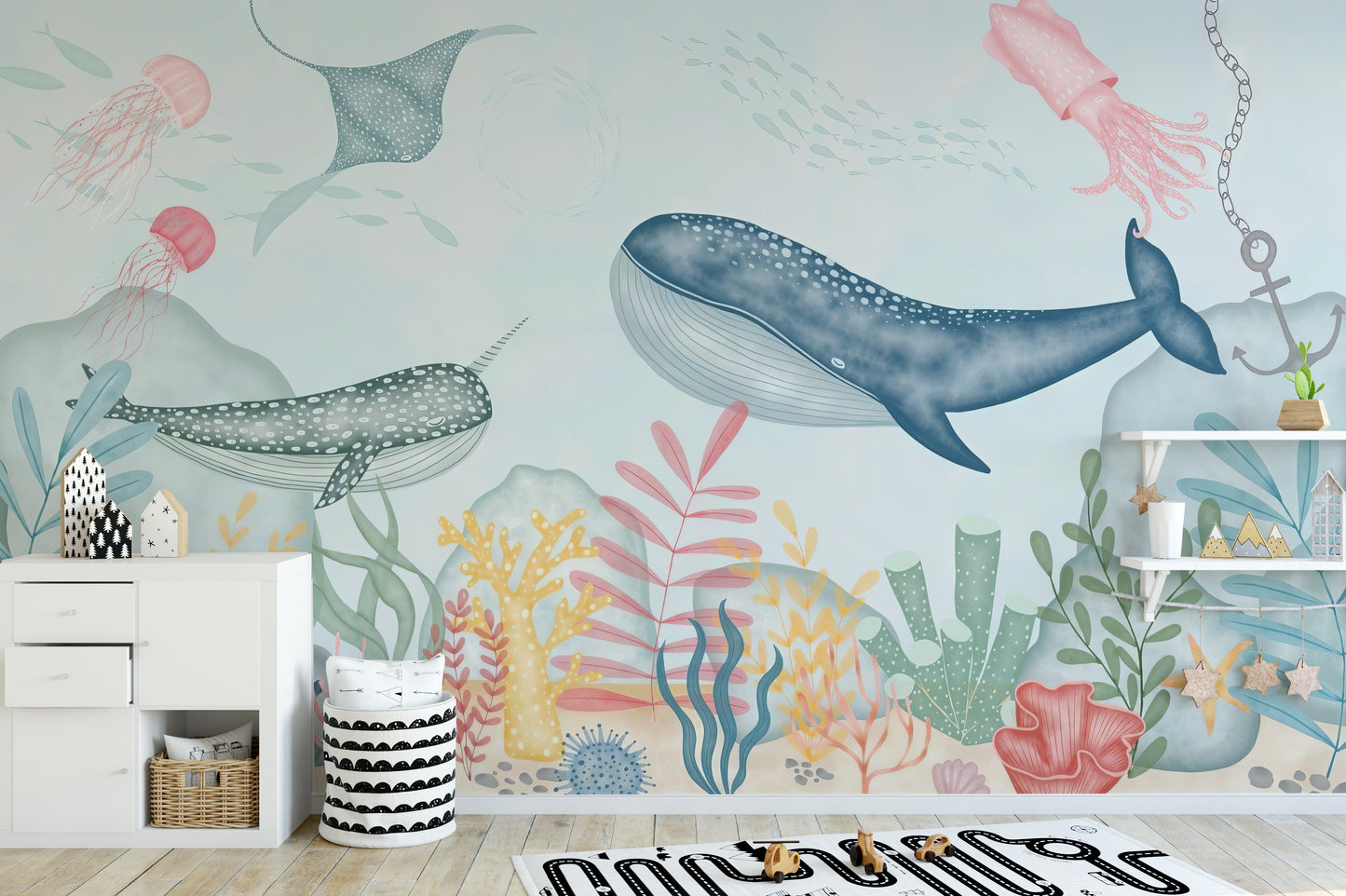 Kids Marine Life Wallpaper Mural for Bright Walls