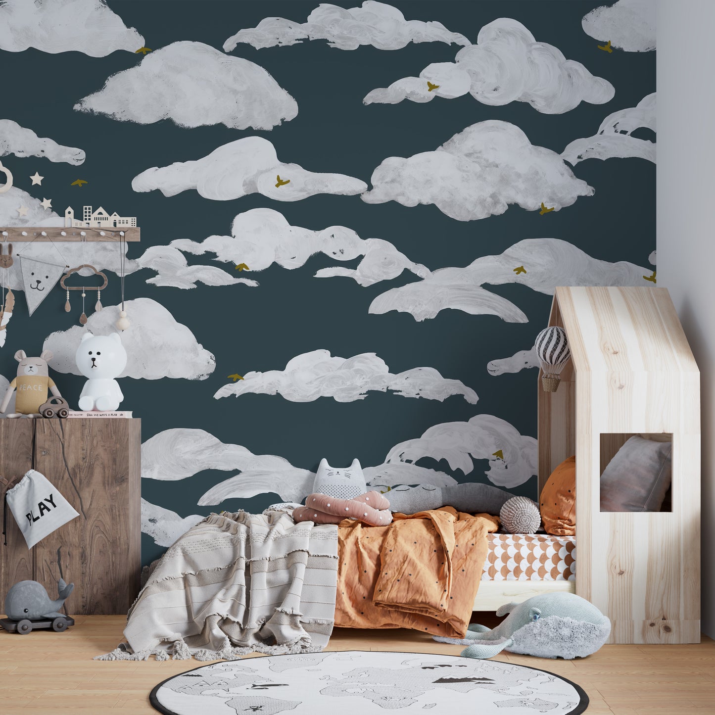 Sunset hues on a dreamy sky wallpaper mural
