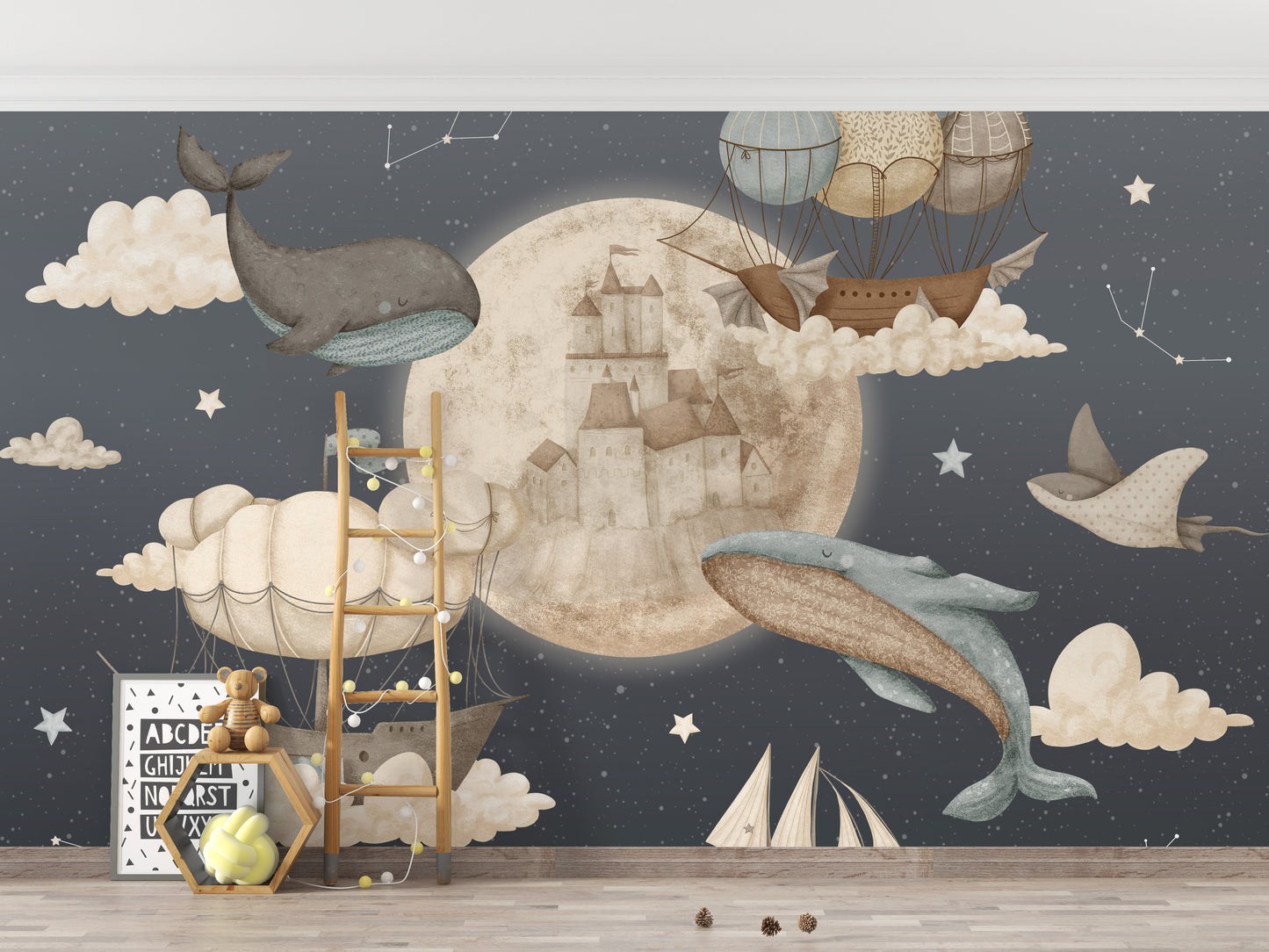 Mystical Marine Life Wallpaper Mural for a coastal touch