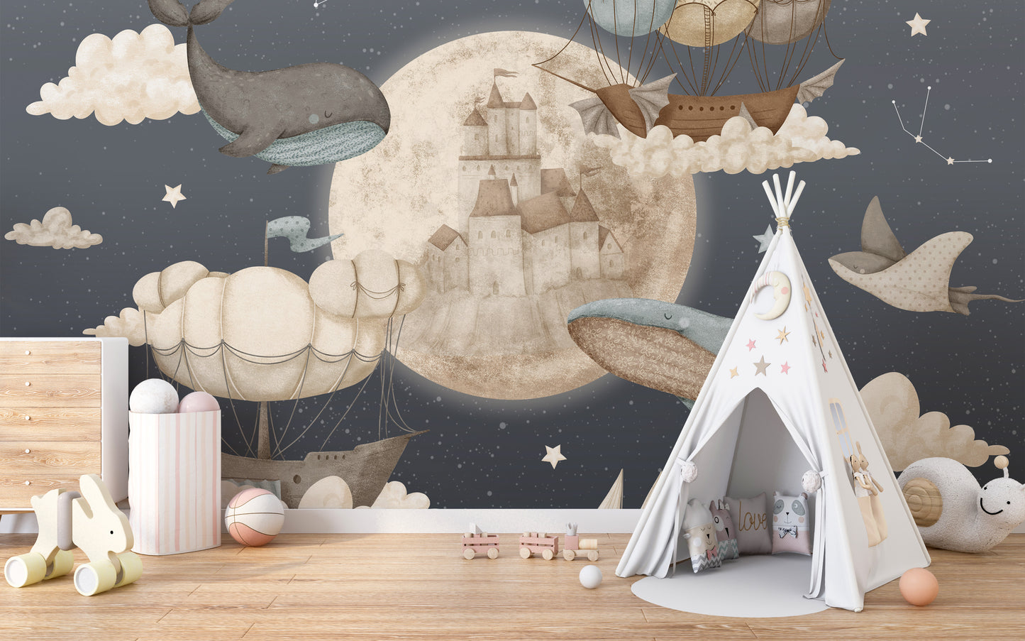 Mystical Marine Life Wallpaper Mural for a tranquil space