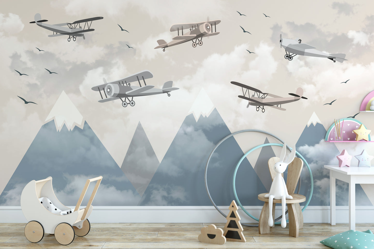Alpine Flight Adventure Wall Mural for an adventurous room