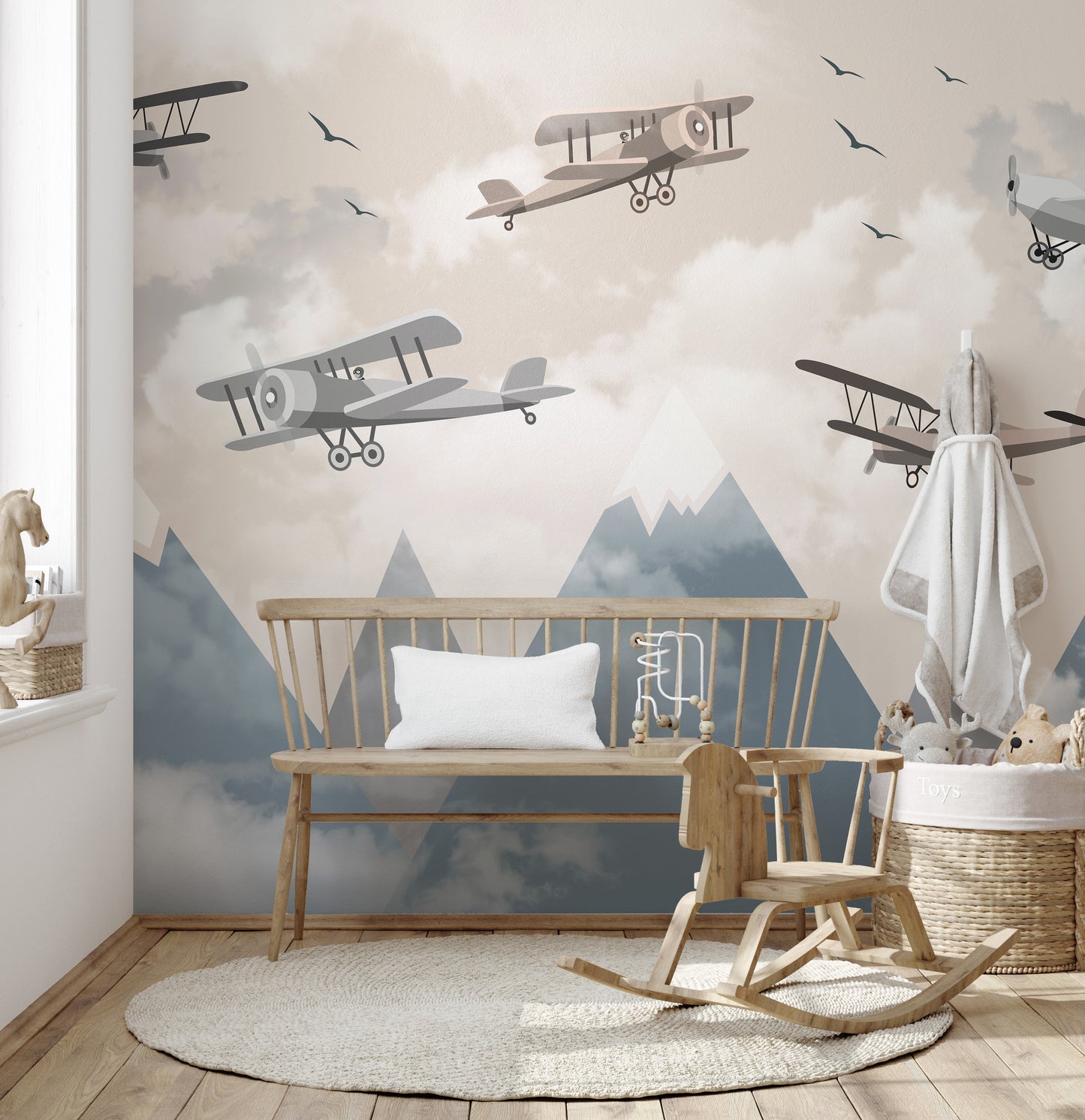 Alpine Flight Adventure Wall Mural for a vibrant space