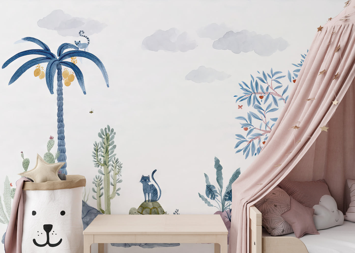 Vibrant Tropical Oasis Wallpaper Mural design