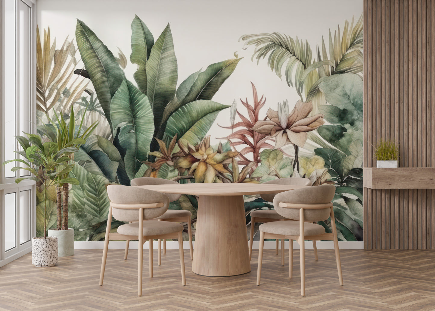 Lush Greenery Wall Mural for a peaceful vibe