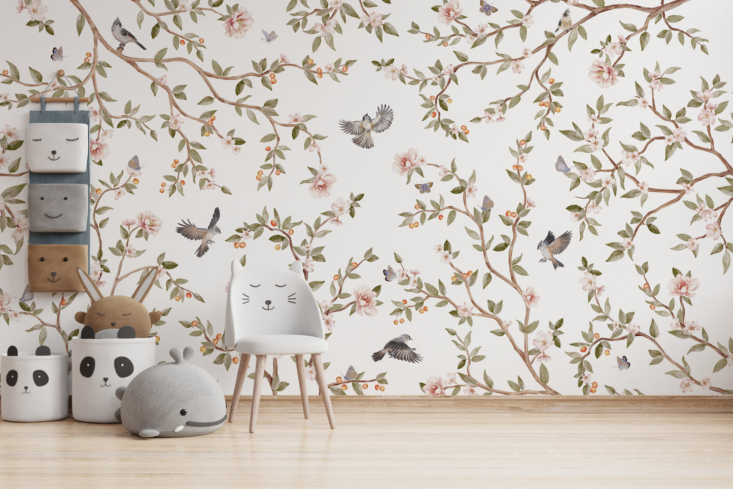 Summer Roses mural enhances walls with natural beauty.