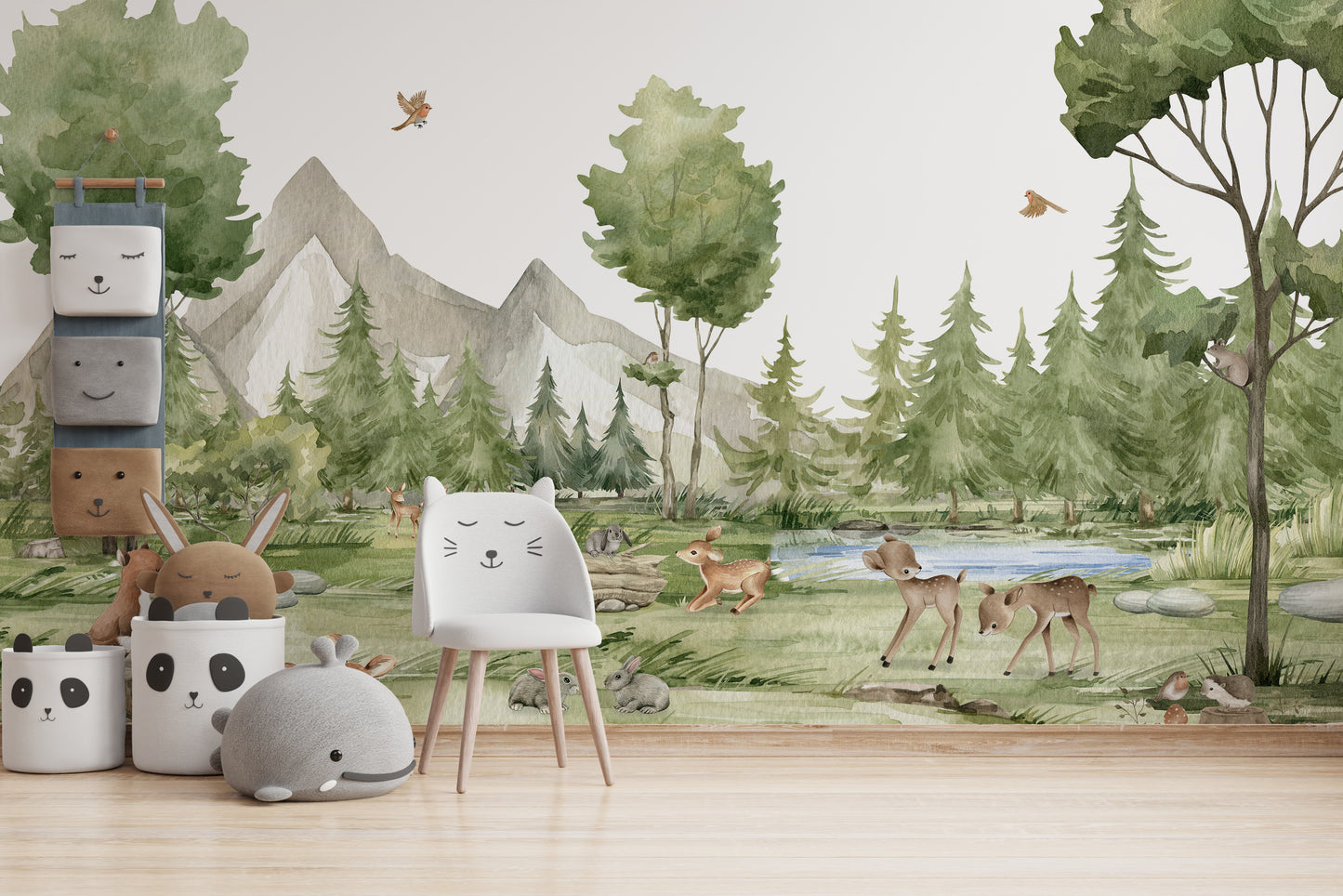 Charming fauna grove design for tranquil wall decor