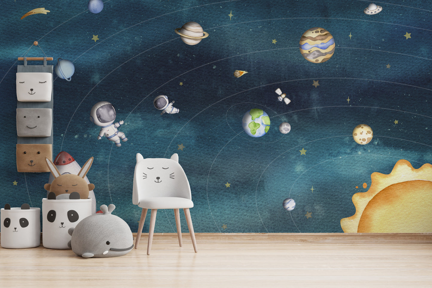 Decorative wall art featuring a mesmerizing dark space design
