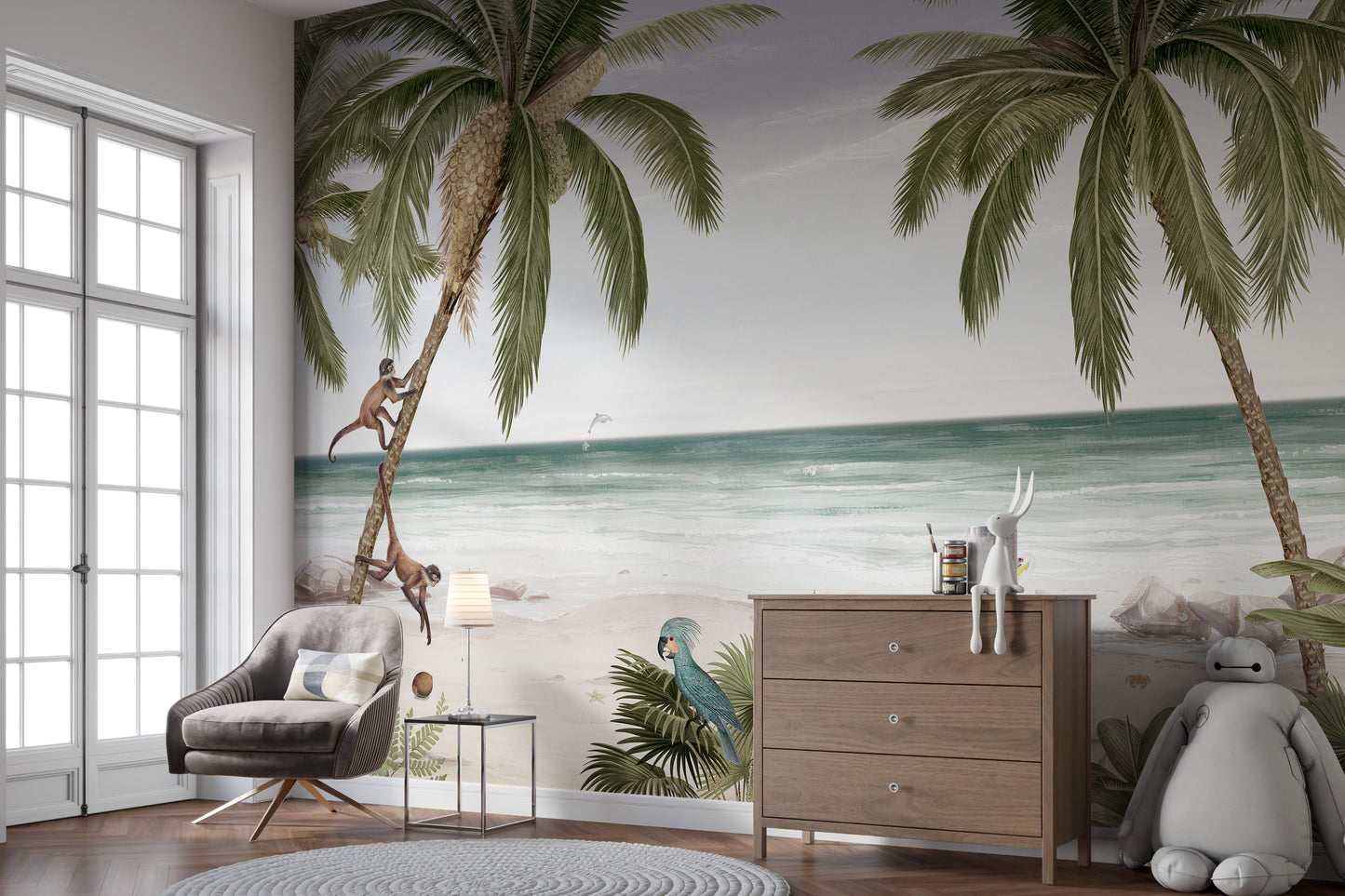Beach wallpaper mural showcasing tropical paradise vibes.