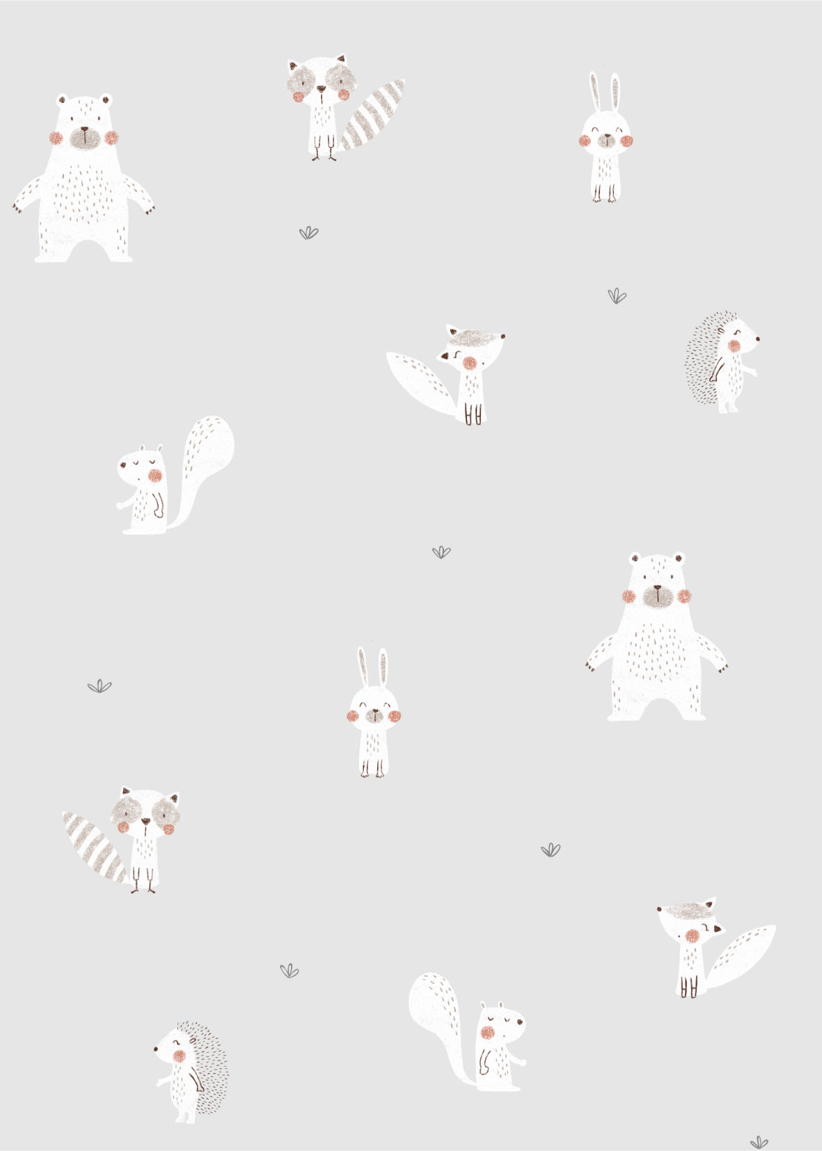 Forest Animal Gray Wallpaper