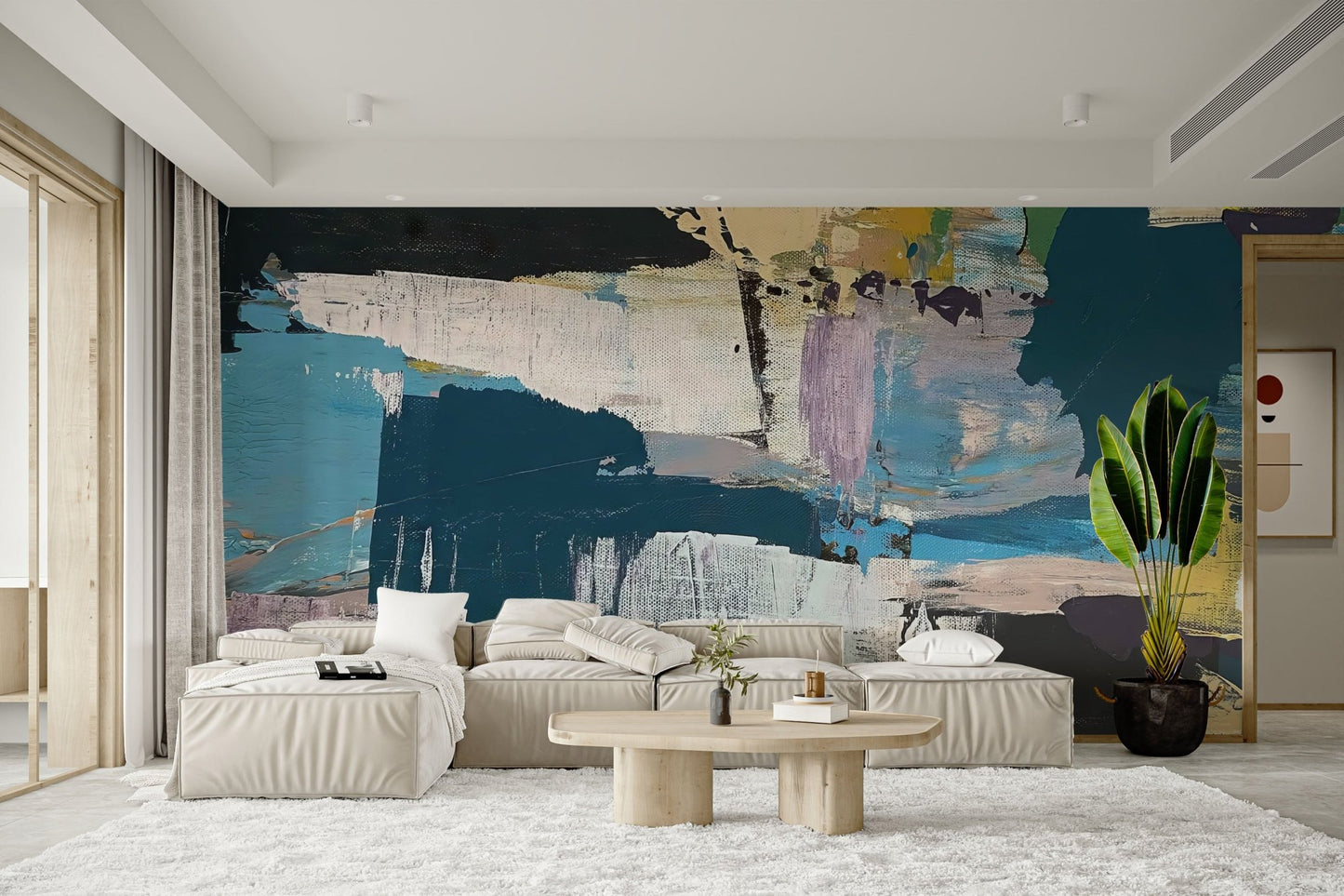 Abstract Brush Strokes Wall Mural - Wallanza