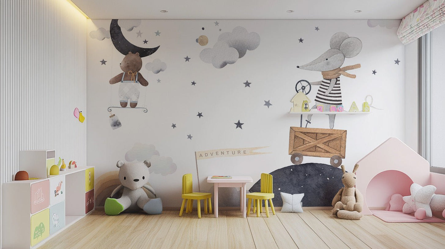 Adventure Night Kids wallpaper Mural - Wallanza