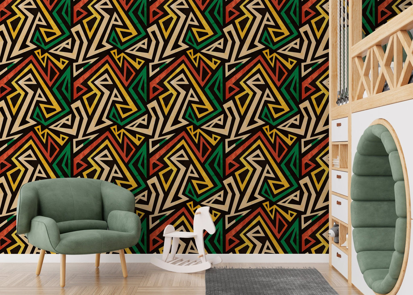 African Geometric Effect Wallpaper