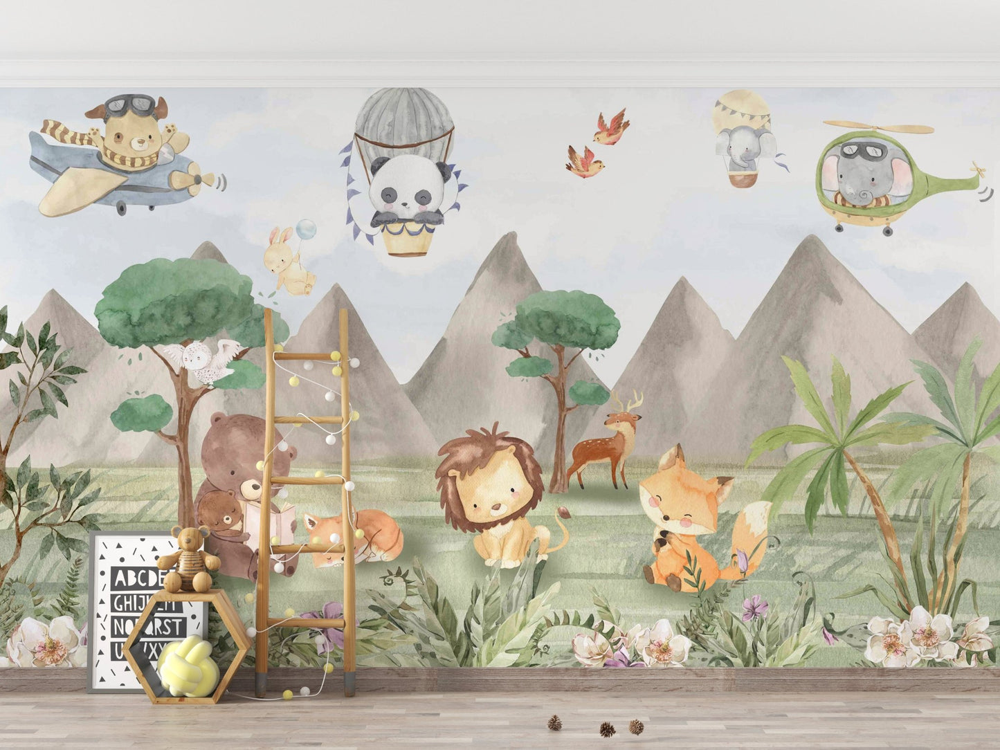 Animal Adventures Sky Wallpaper Mural - Wallanza