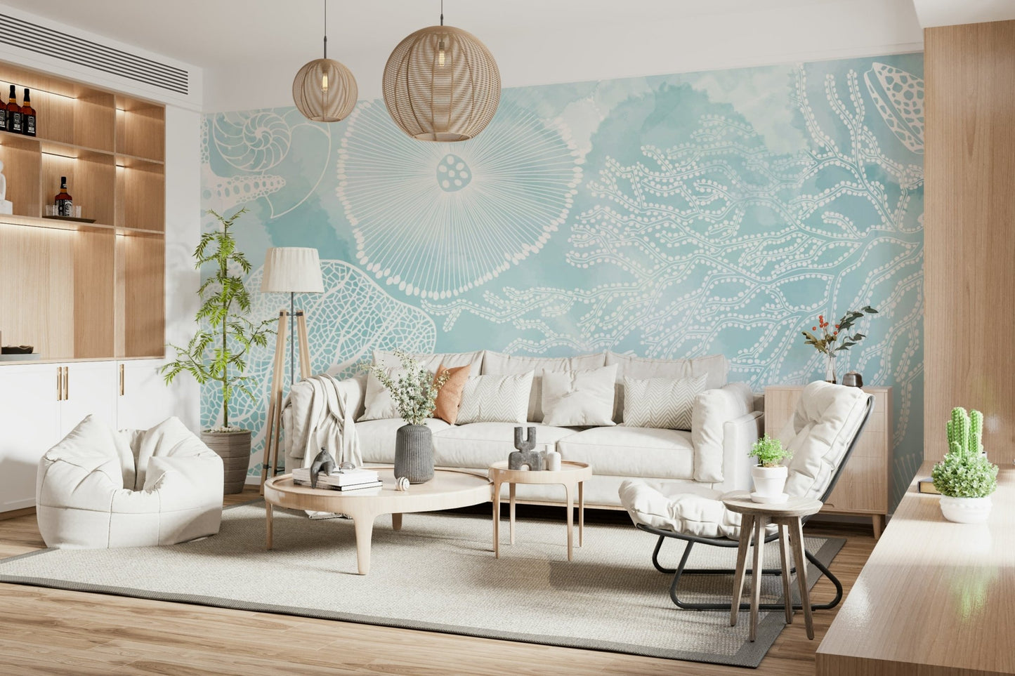 Aqua Marine Wall Mural - Wallanza