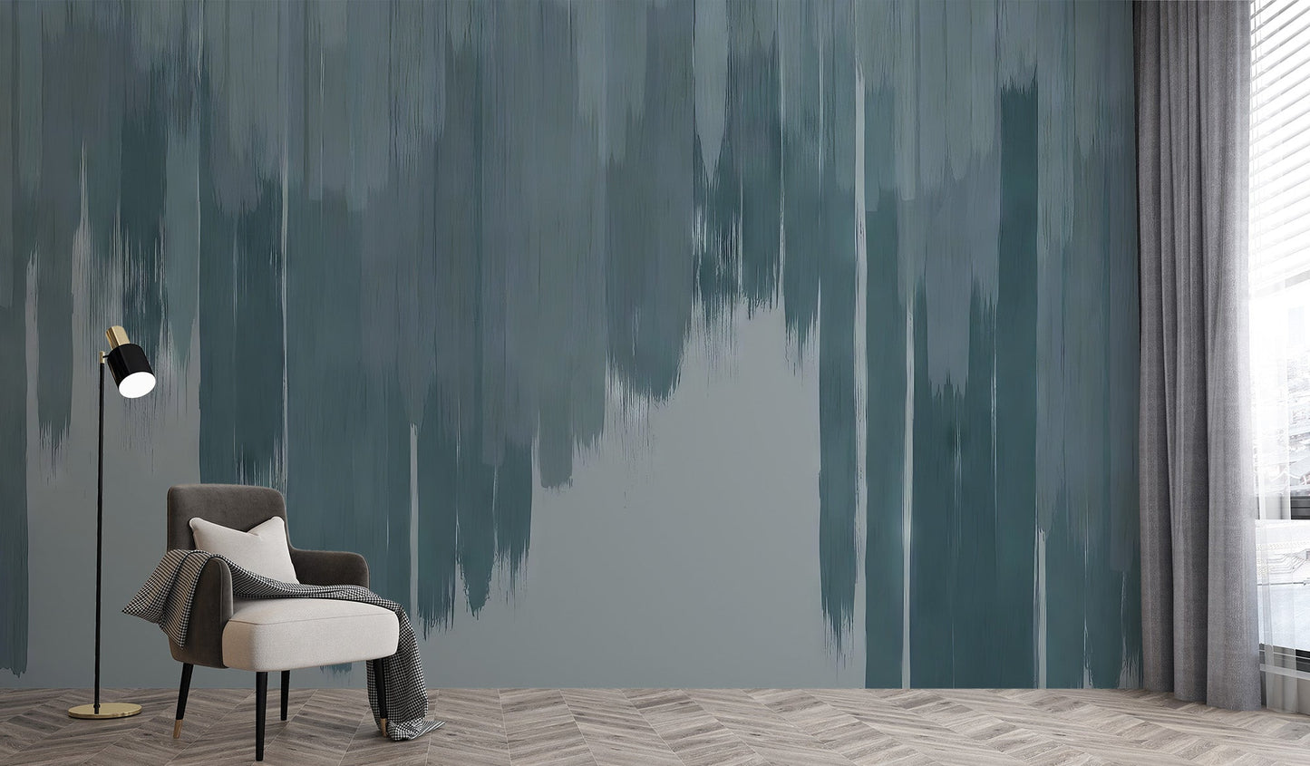 Blue Fade Abstract Wall Mural - Wallanza