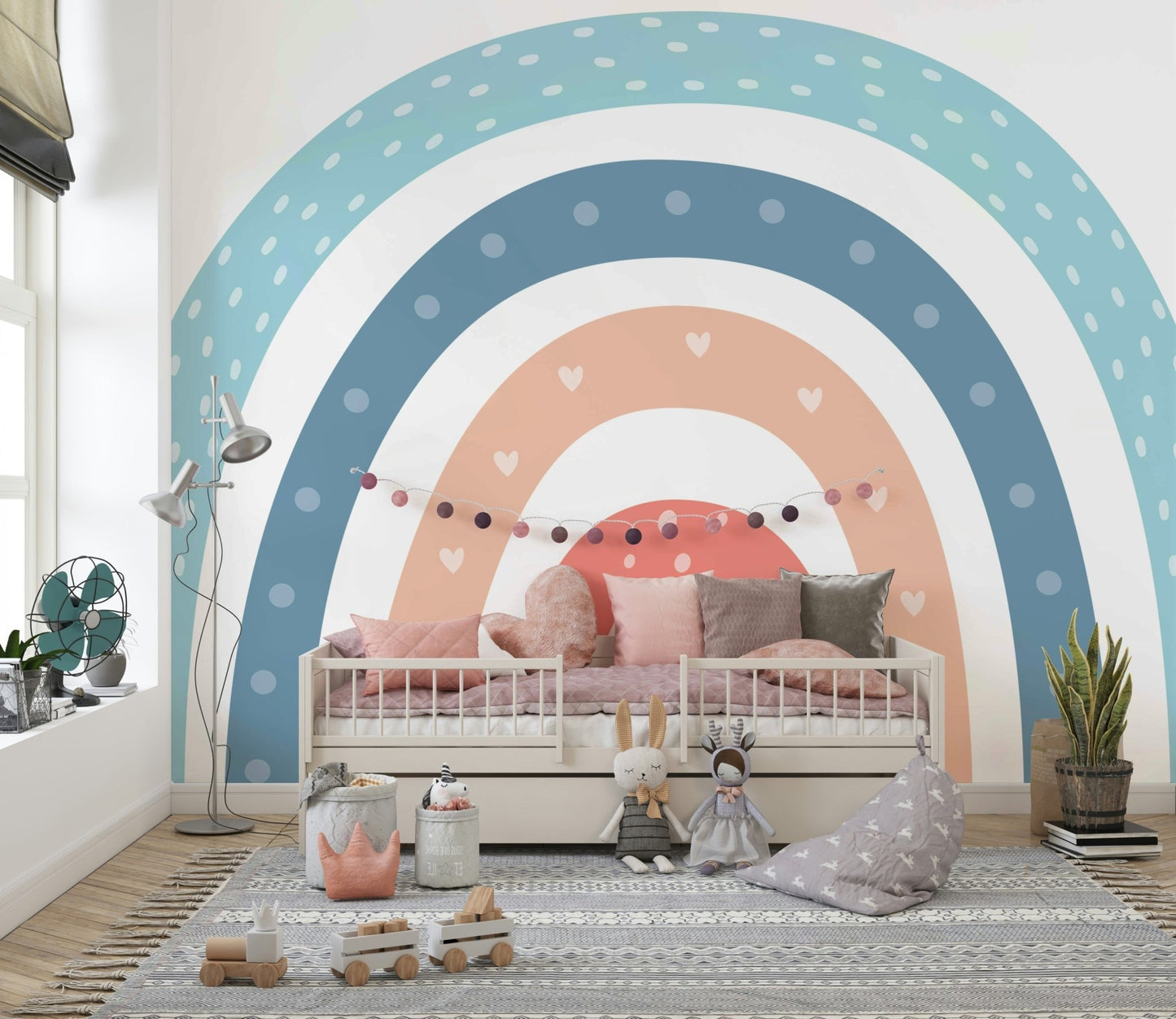Boho Baby Rainbow Wall Mural - Wallanza