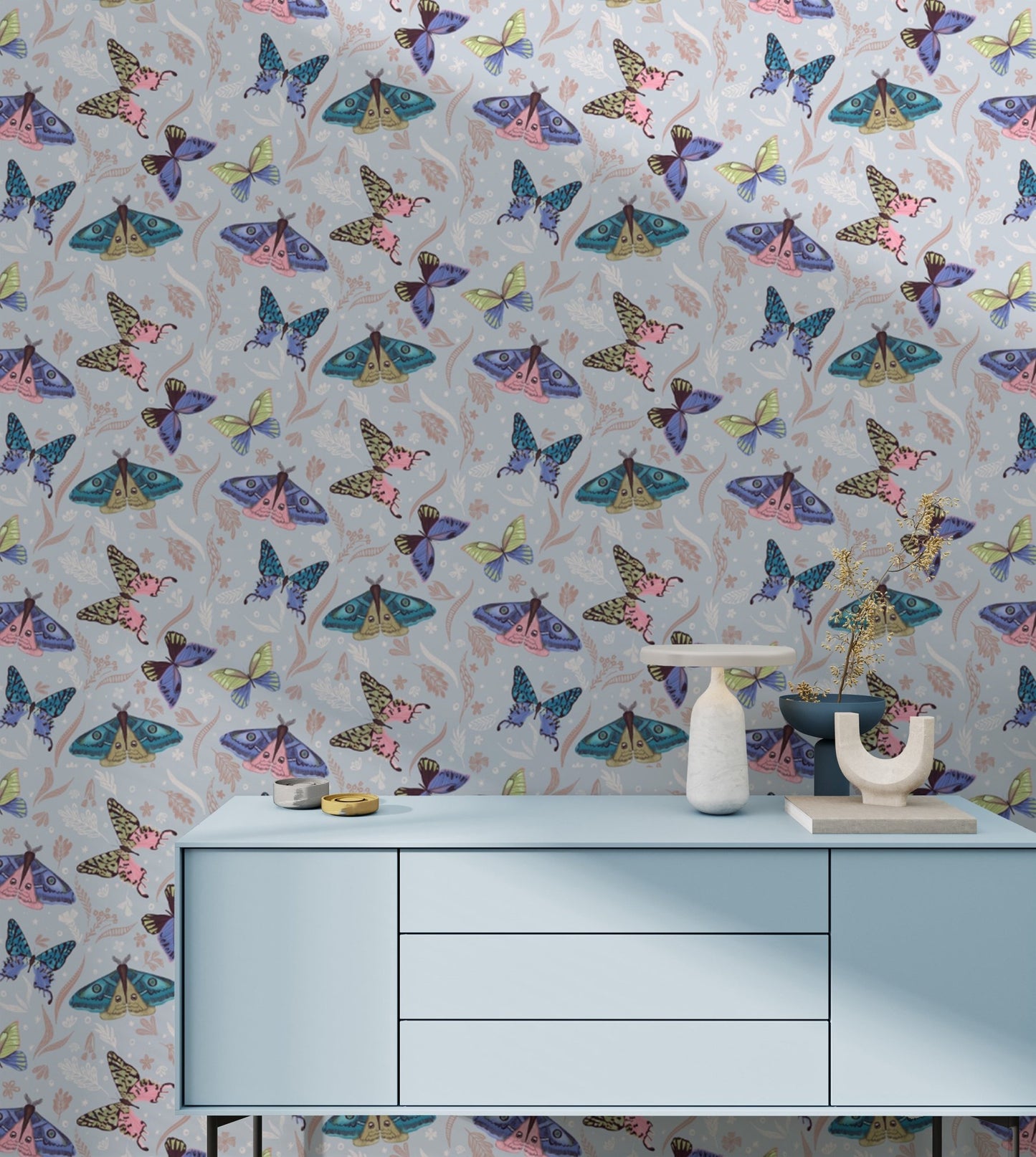 Colorful Butterfly Pattern Wallpaper Mural - Wallanza
