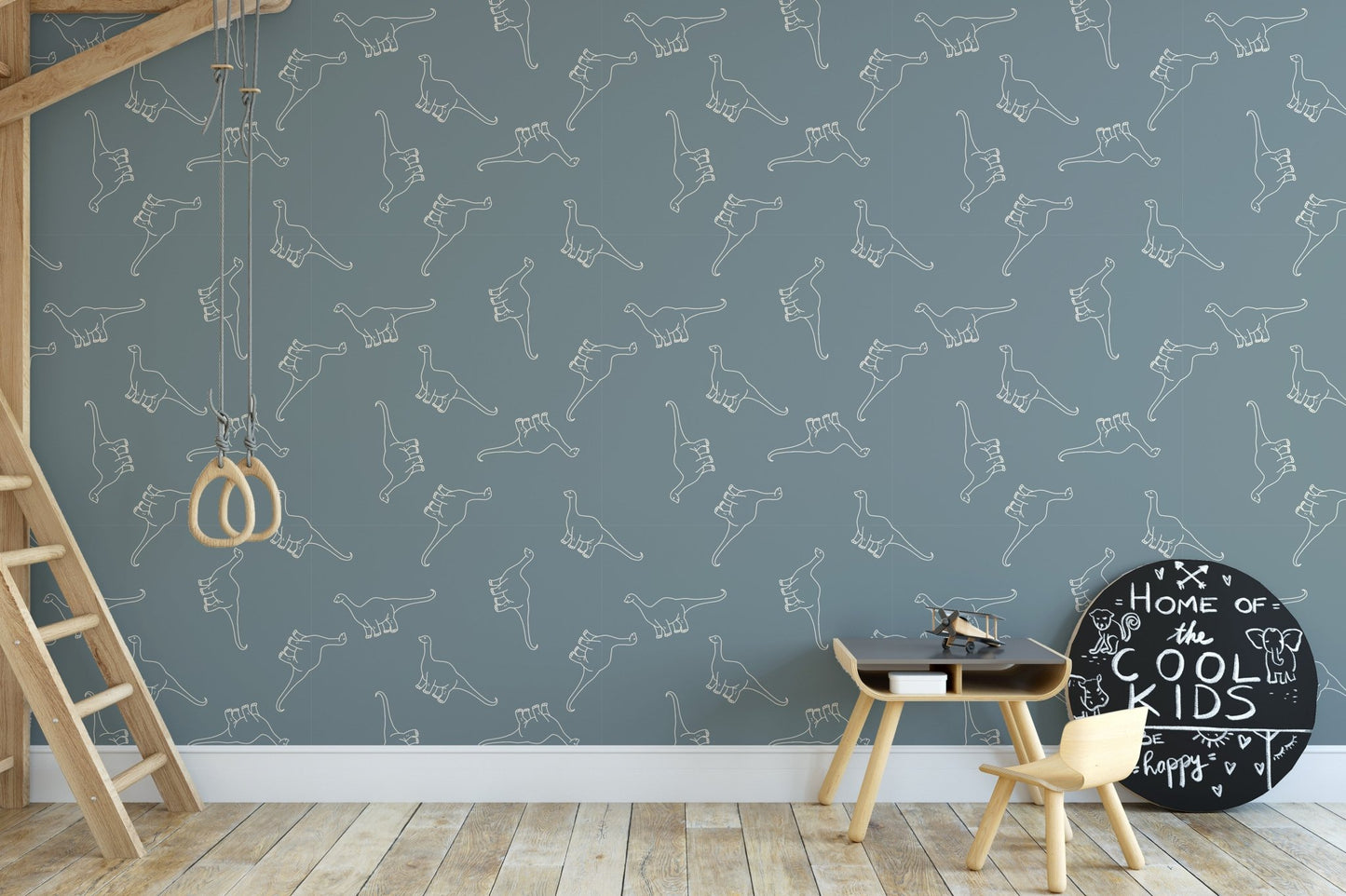 Dinosaur treasures minimalist wallpaper mural