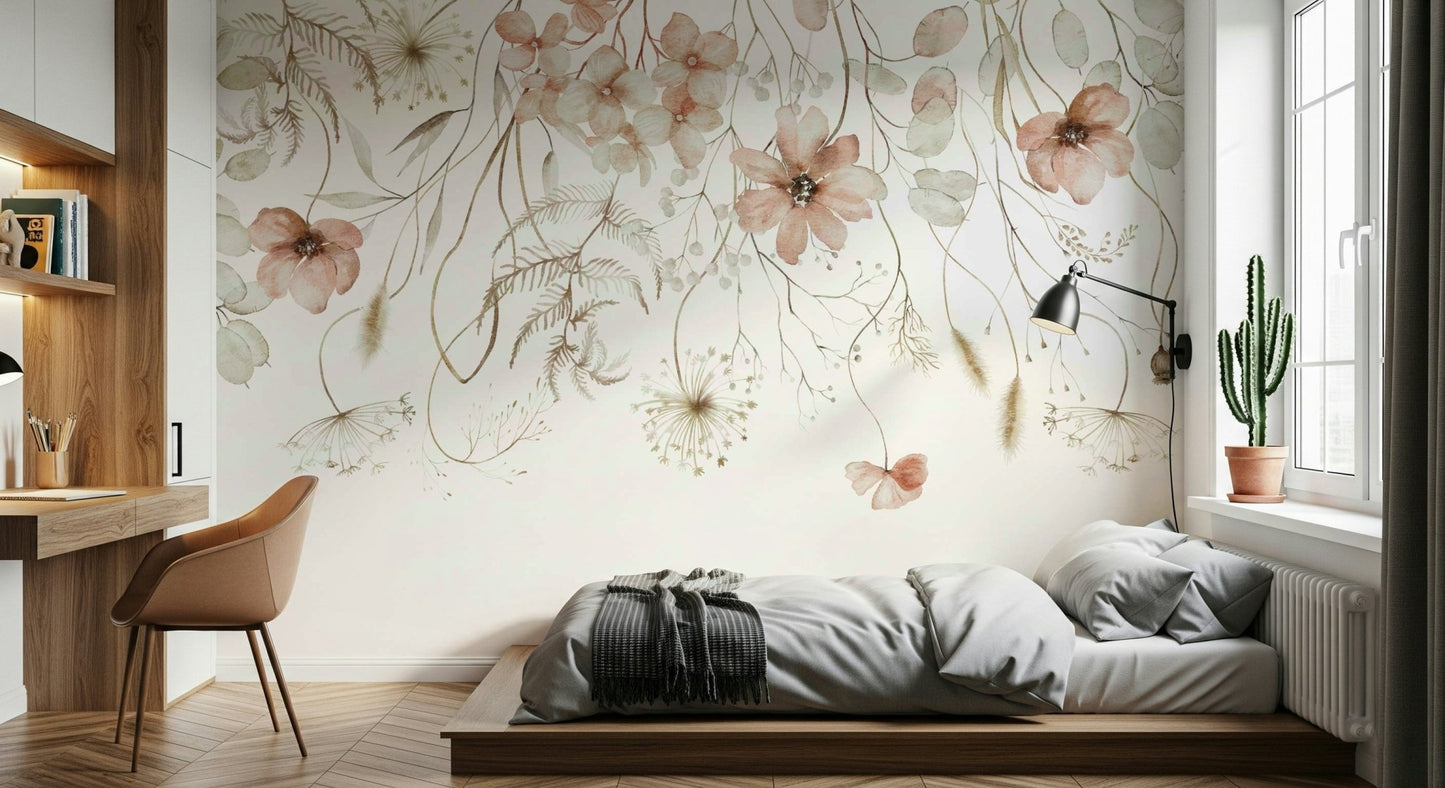 Ethereal Bloom Cascade Wall Mural - Wallanza