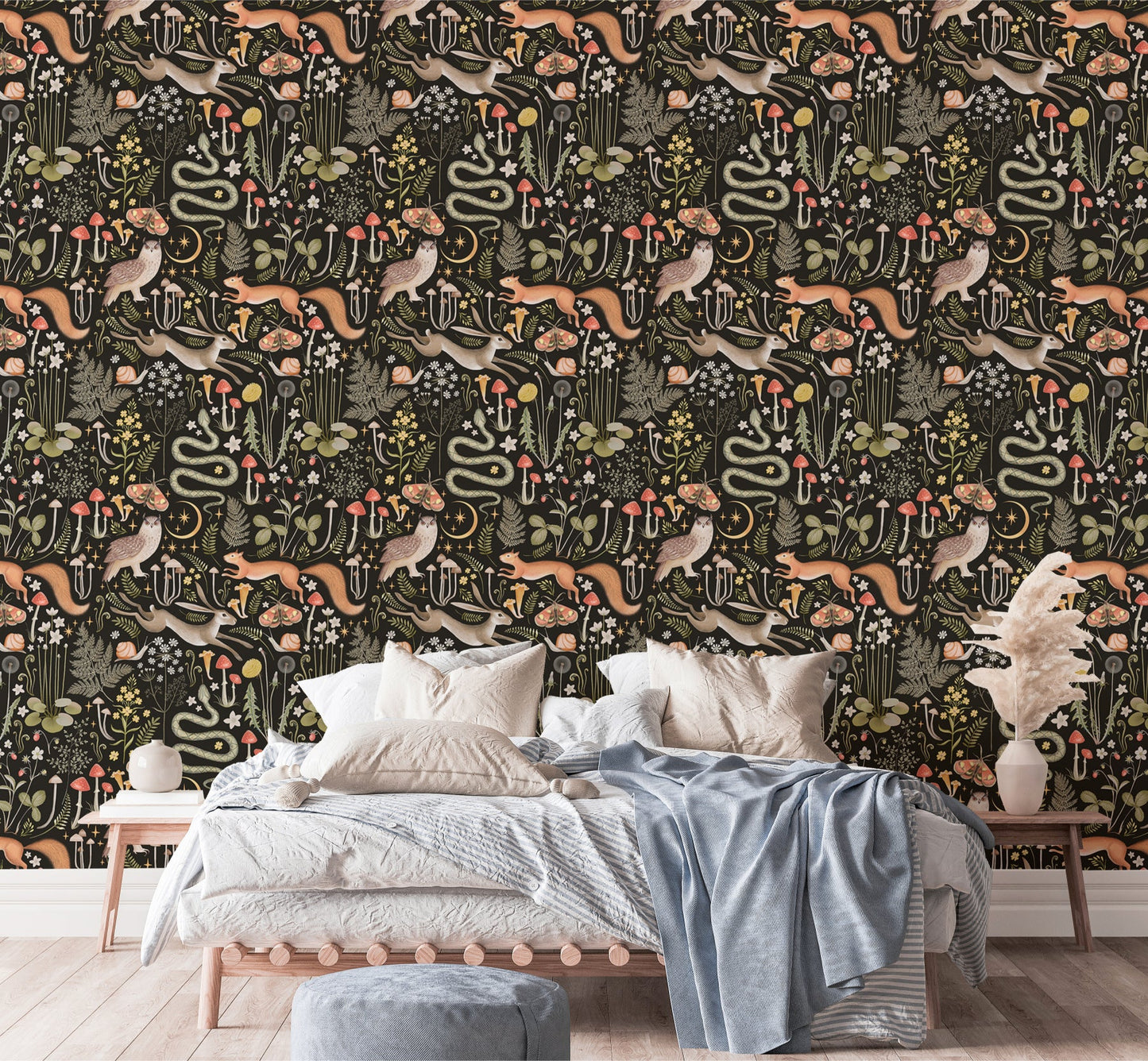 Elegant fairy forest wallpaper for enchanting bedroom interiors
