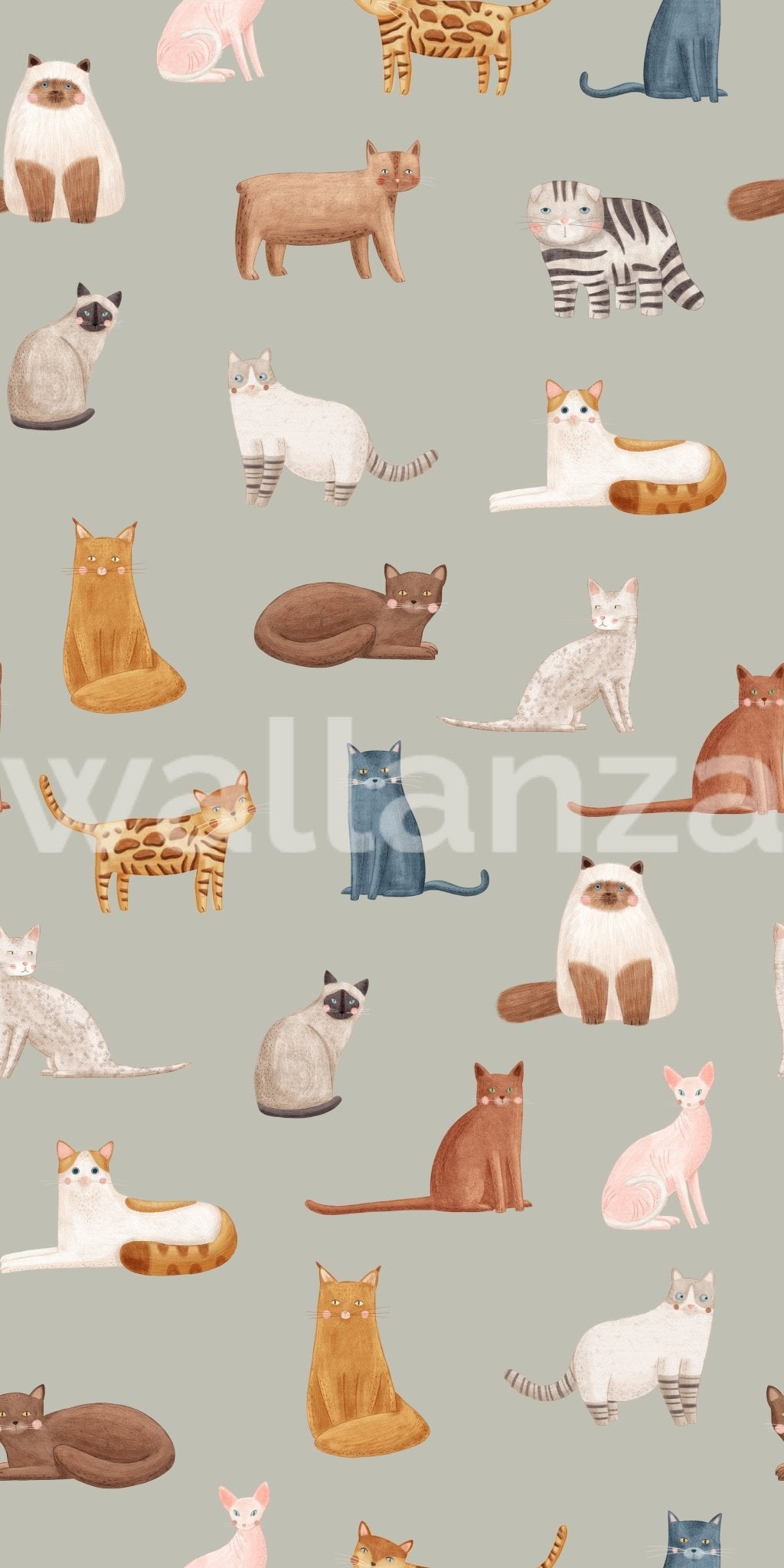 Sophisticated watercolor cat art style wallpaper