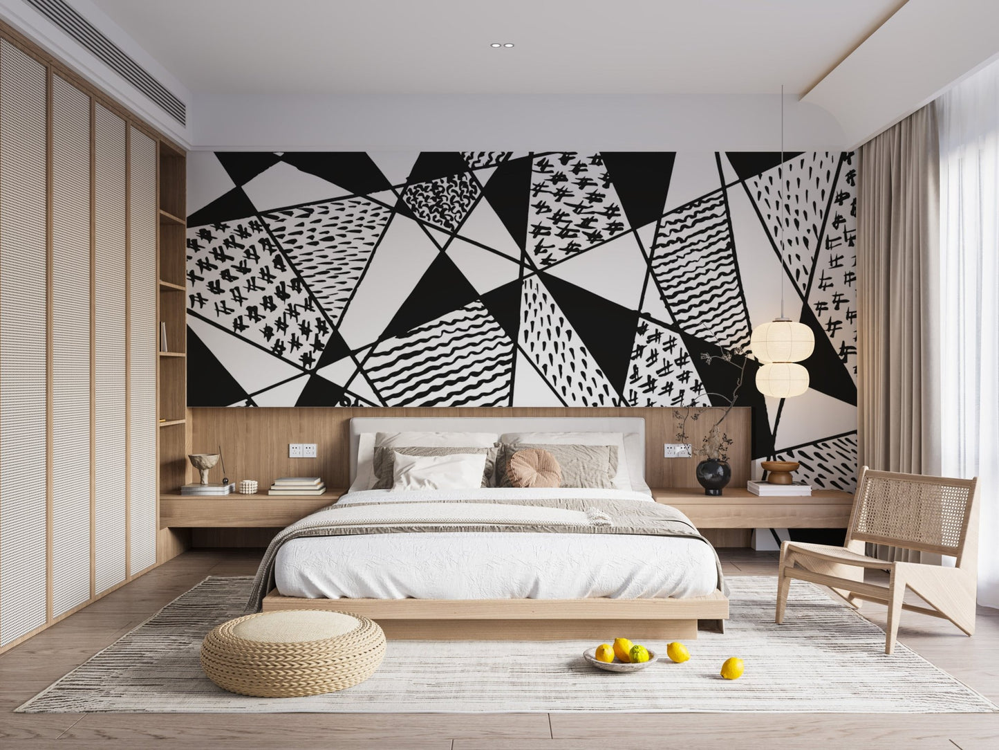 Geometrical Black & White Patterns Wall Murals - Wallanza