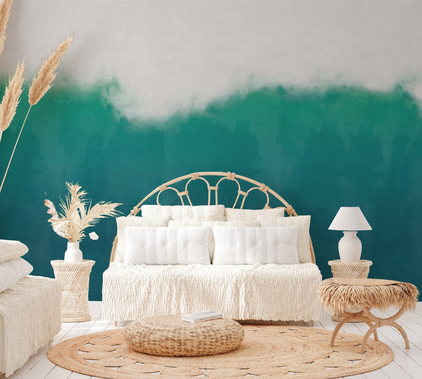 Green Watercolor Wallpaper Mural