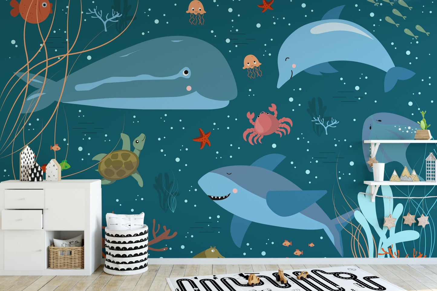 Oceanic mural wallpaper for creative spaces
