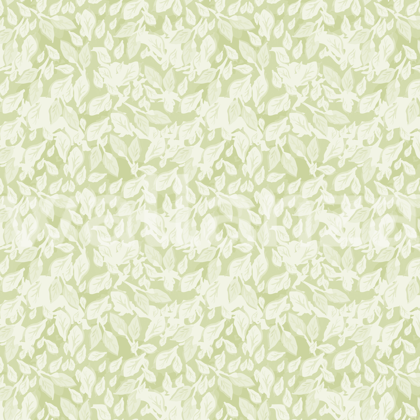 Pattern detail of Leaves In Deep Green Wallpaper showing botanical shapes.