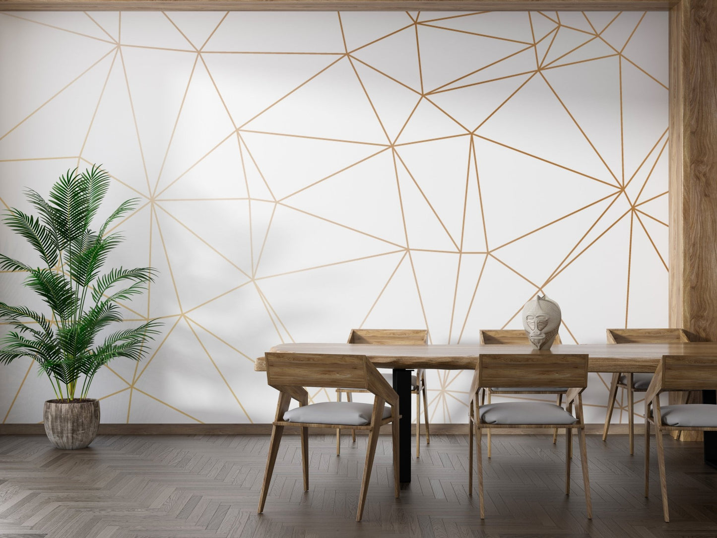 Radiant geometric shimmer wallpaper mural