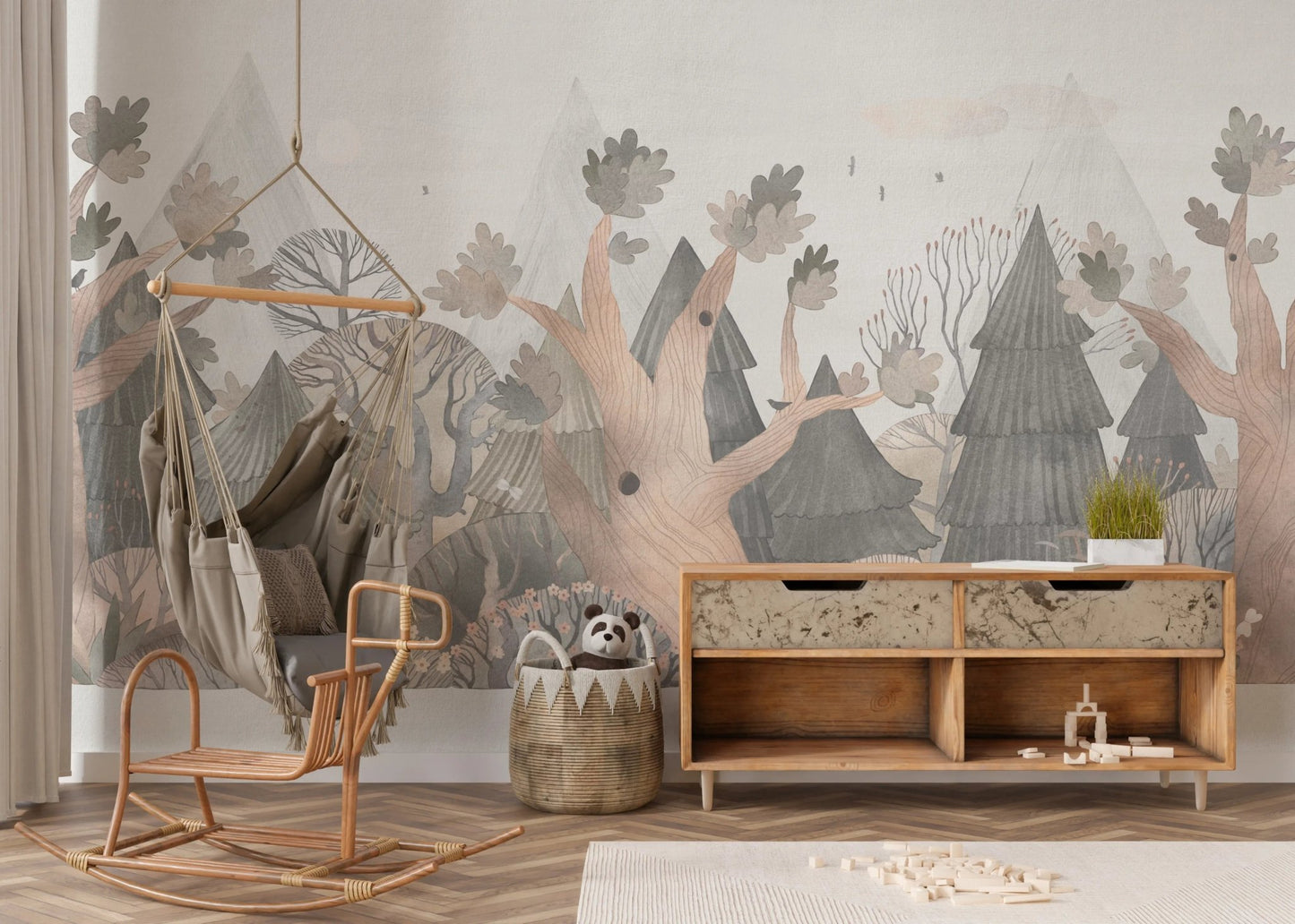 Calm nature scene wallpaper for modern interiors