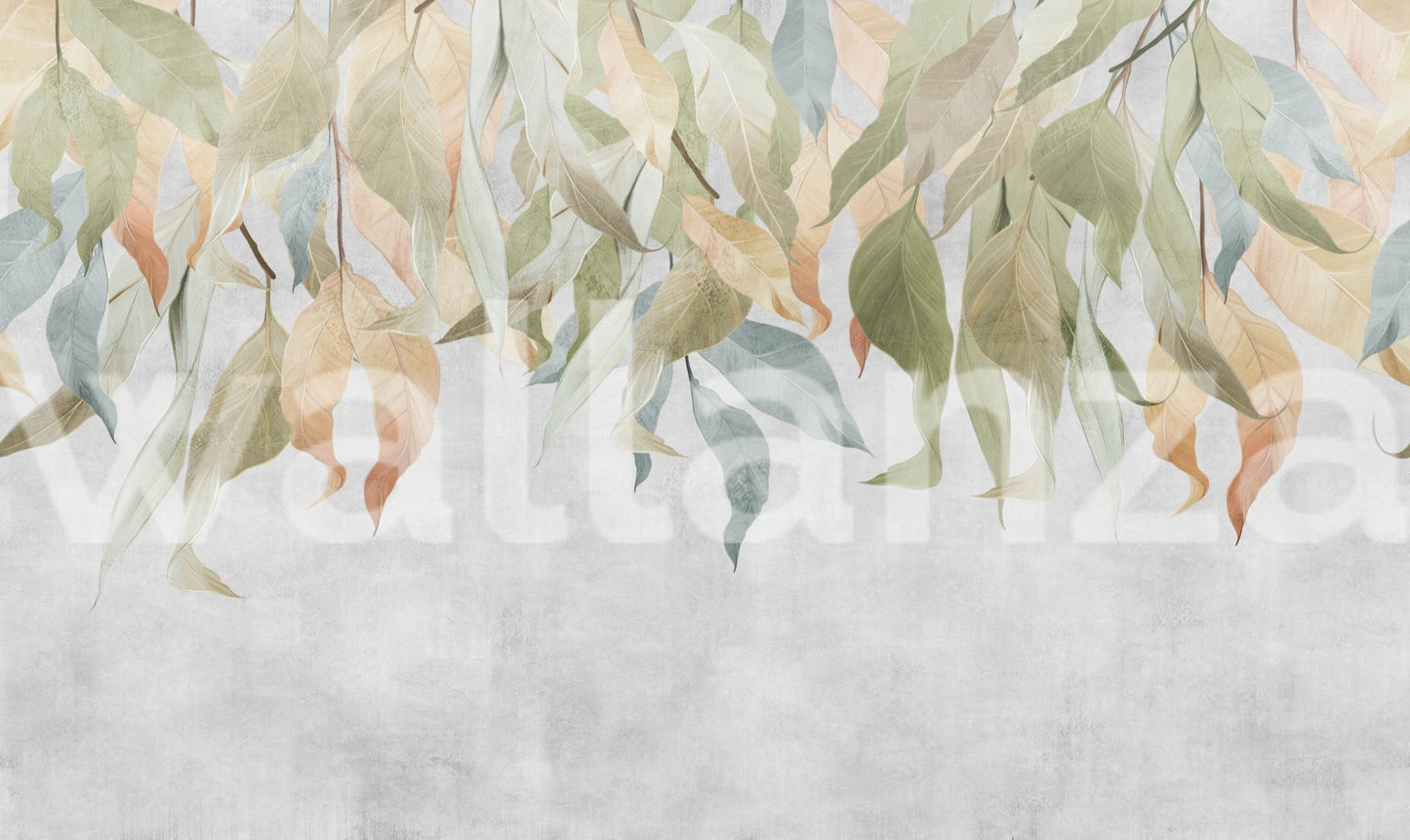 Muted Sage Hanging Foliage Mural Wall Mural