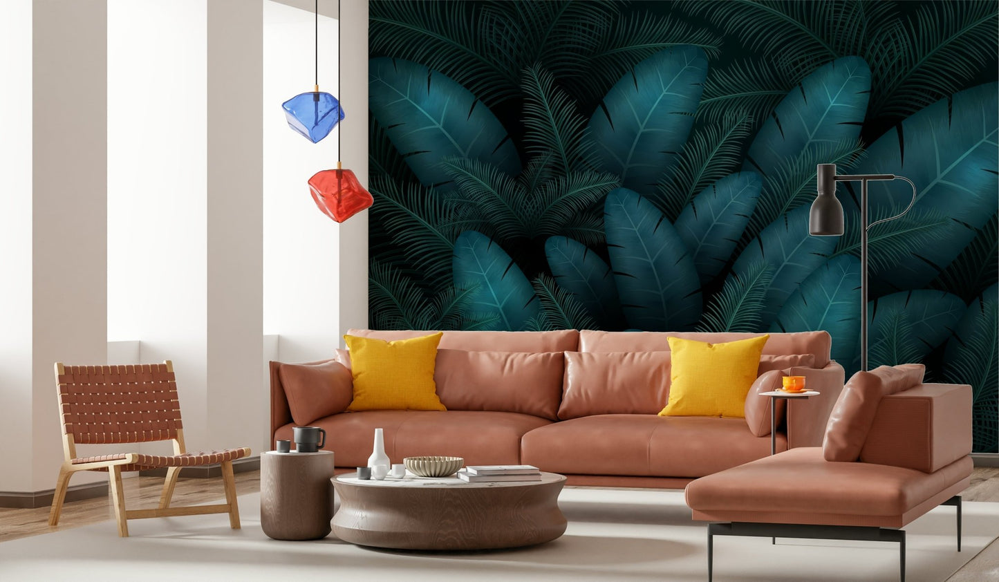 Oasis Leaves Wall Mural - Wallanza