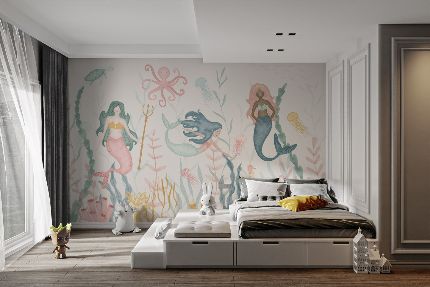 Pastel Mermaid Fantasy Wallpaper Mural - Wallanza