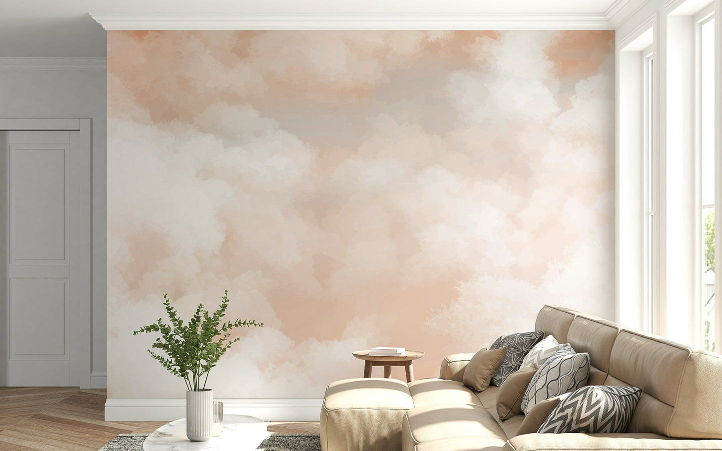 Peach Sky Wall Mural - Wallanza