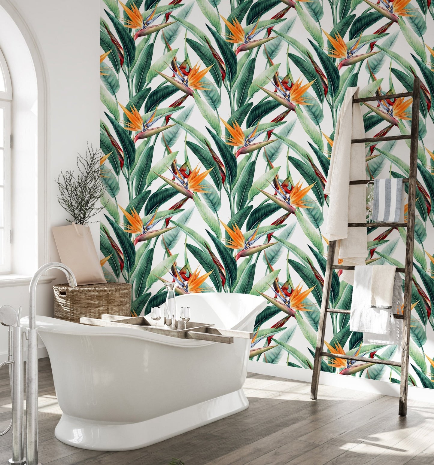 Seamless Floral Tropical Pattern Wallpaper - Wallanza