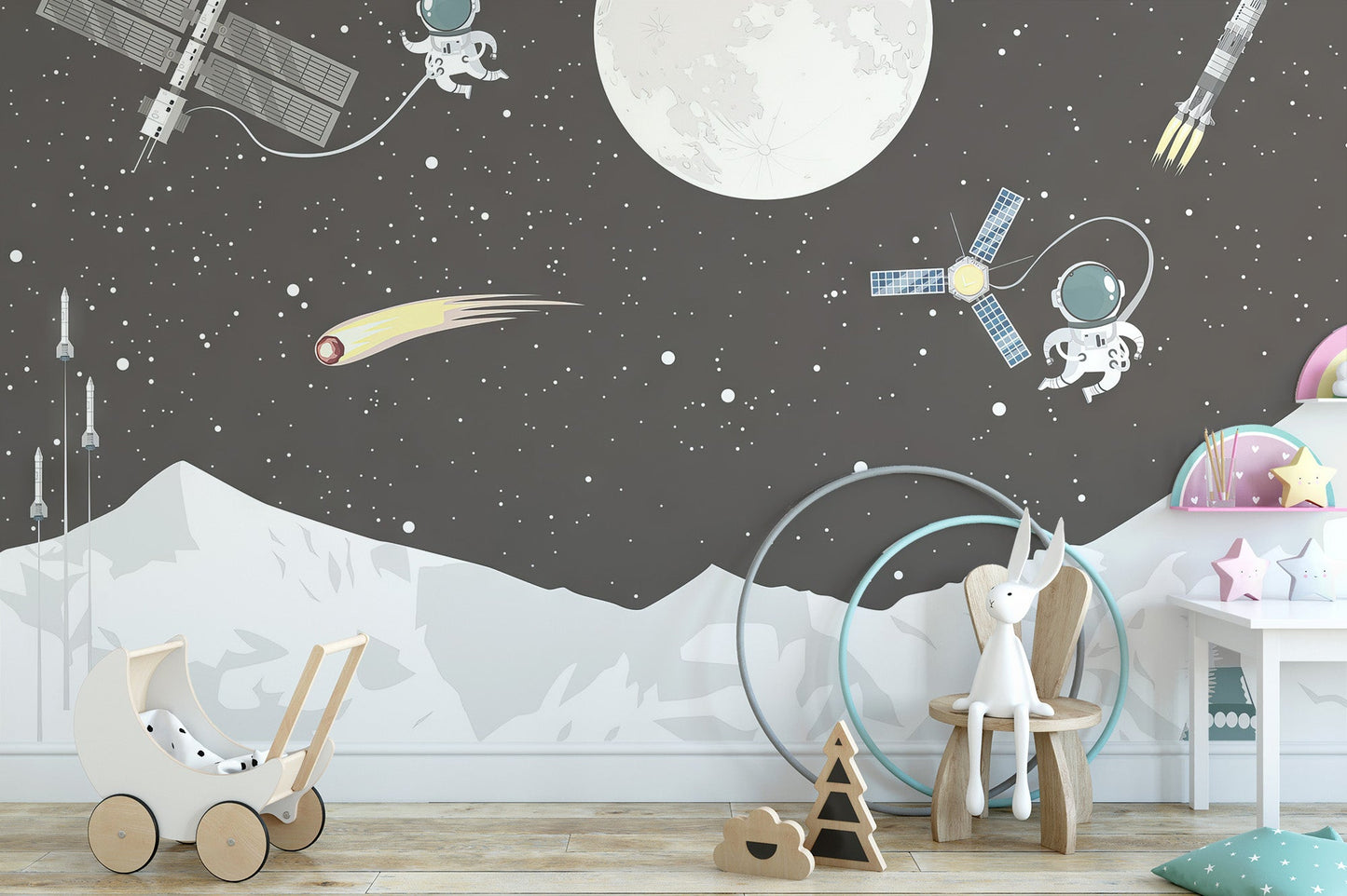 Space Mission Astronaut Wall Mural - Wallanza