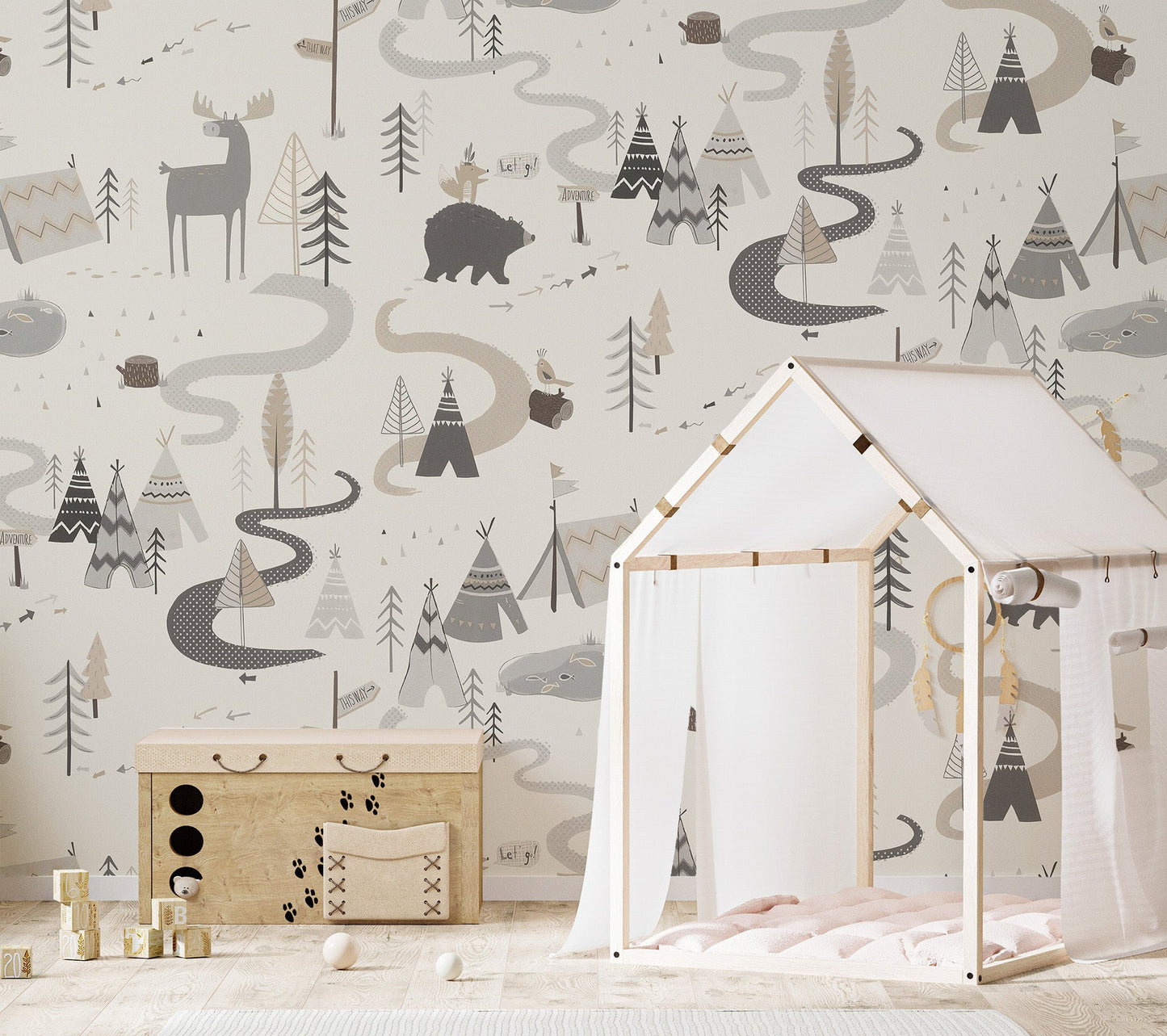 Storybook forest road with peaceful scenery