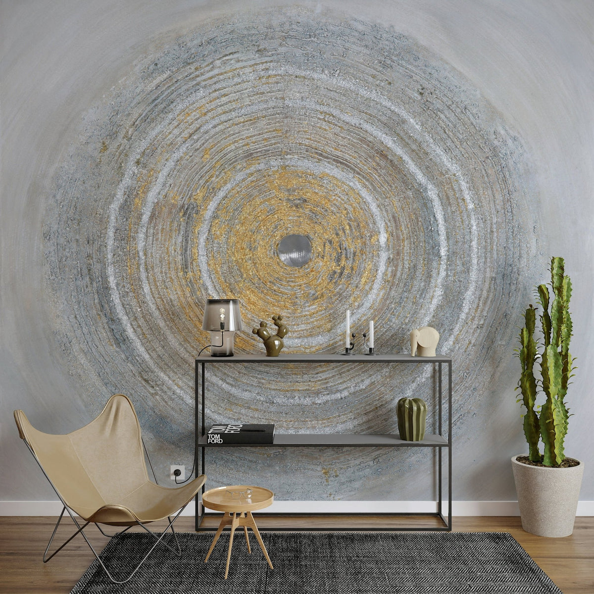 Abstract Concentric rings accent wall mural