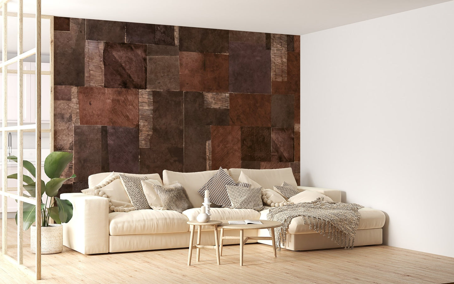 Textured Earth Tones Wallpaper Mural - Wallanza