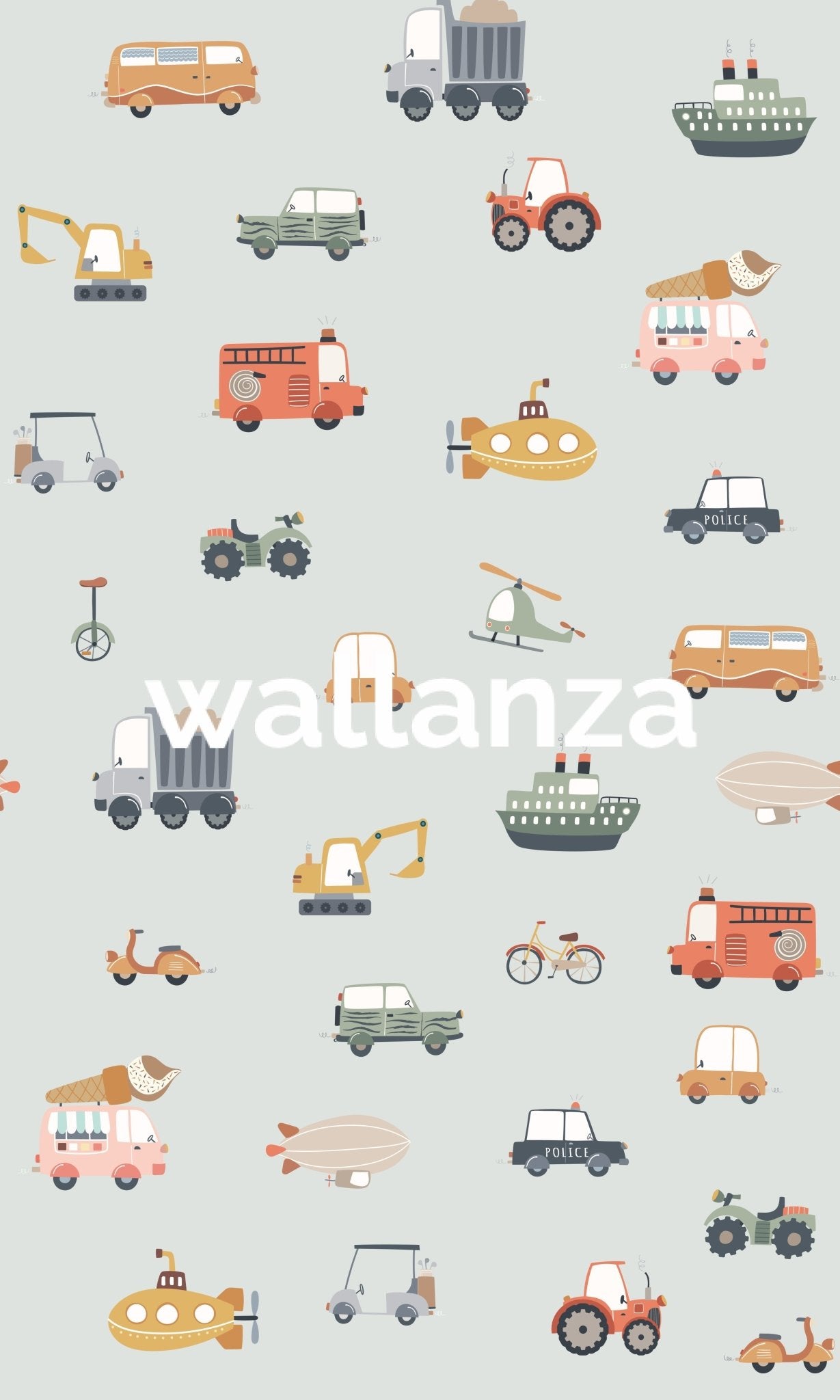 Toot Toot: A Whimsical Vehicle Parade Wallpaper - Wallanza