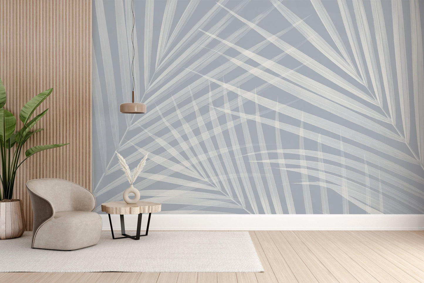 Tropical Paradise Light Blue Mural - Wallanza