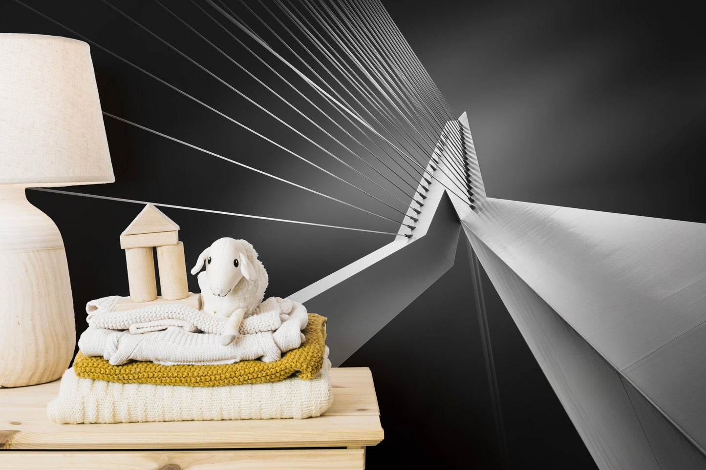 Stylish Architectural Bridge Wall Mural Art