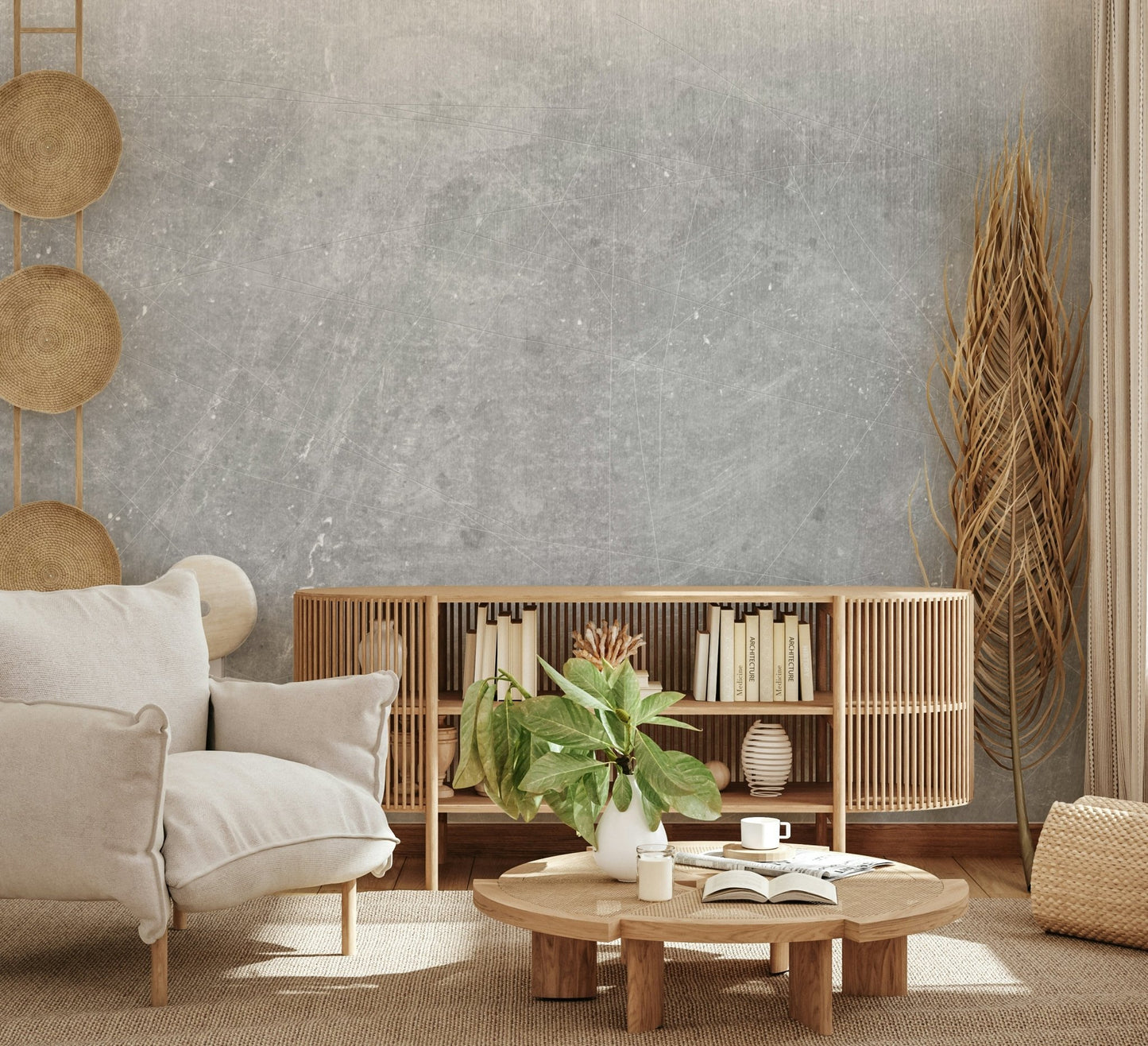 Urban Loft Gray Concrete Texture Wall Mural - Wallanza