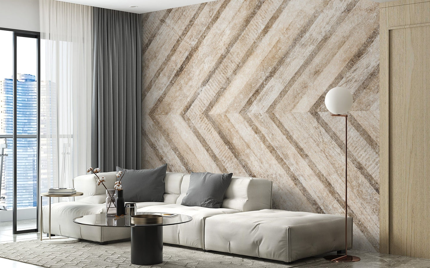 Textured vintage stone mural for rooms