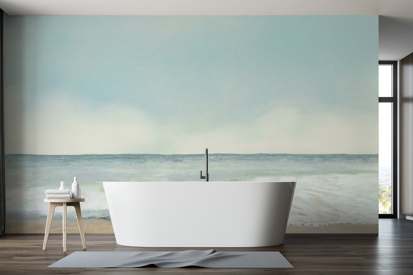 Watercolor Beach Wallpaper Mural - Wallanza