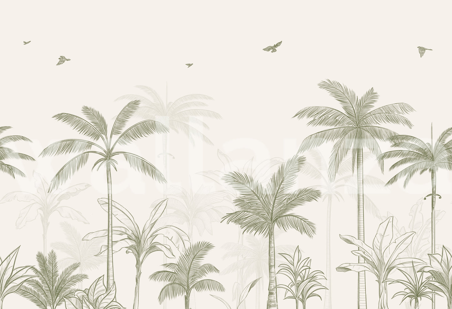 Palm Grove Whispers Wall Mural
