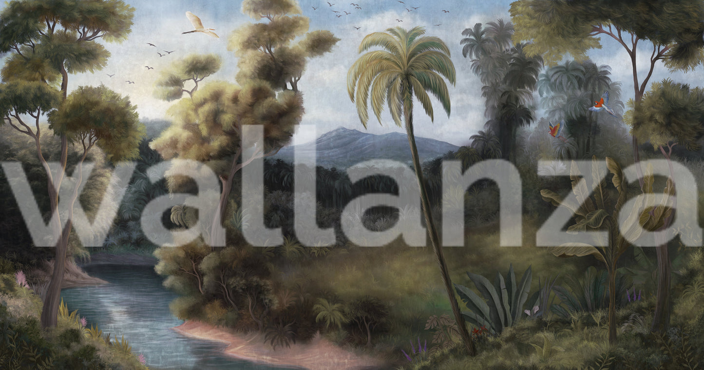 Serene Tropical Oasis Mural Wall Mural